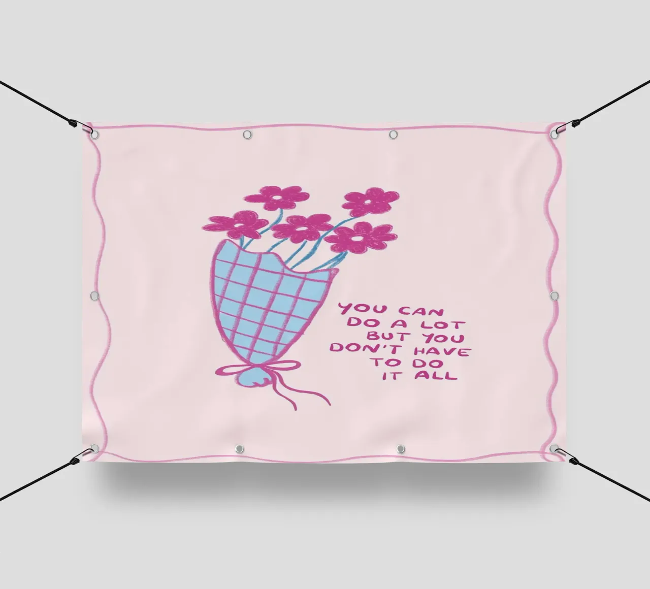 Bouquet floreale con citazione d'ispirazione telo in pvc da Tory