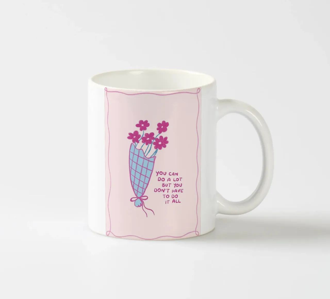 Bouquet floreale con citazione d'ispirazione tazza in ceramica da Tory