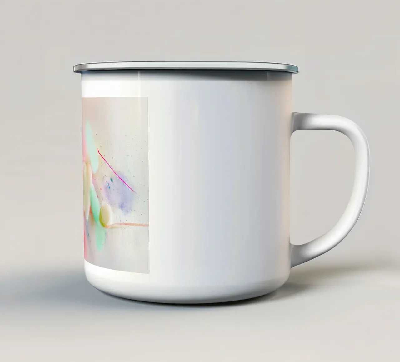 La luminosità delle forme tazza in smalto da Carina Pop & Pastell