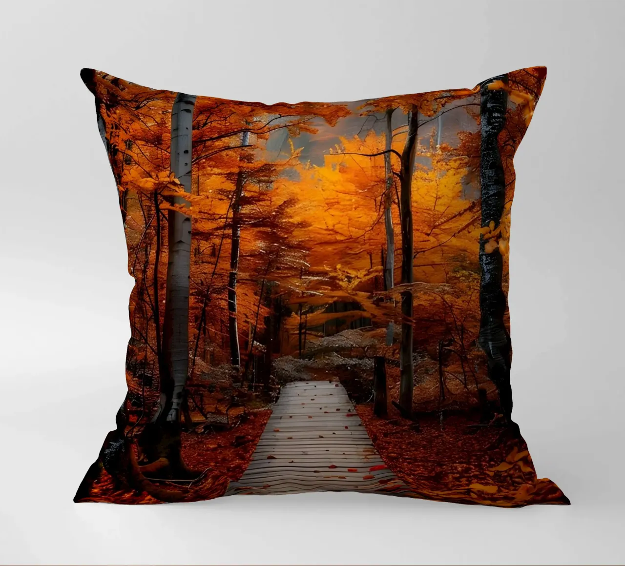 Passerella verso l'autunno cuscino da Pixel Boy