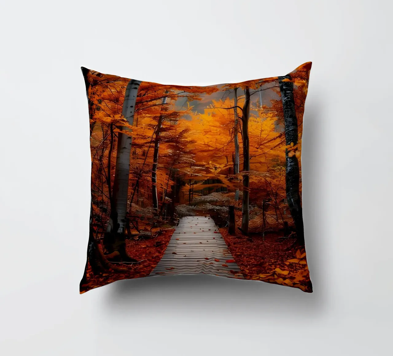 Passerella verso l'autunno cuscino da Pixel Boy
