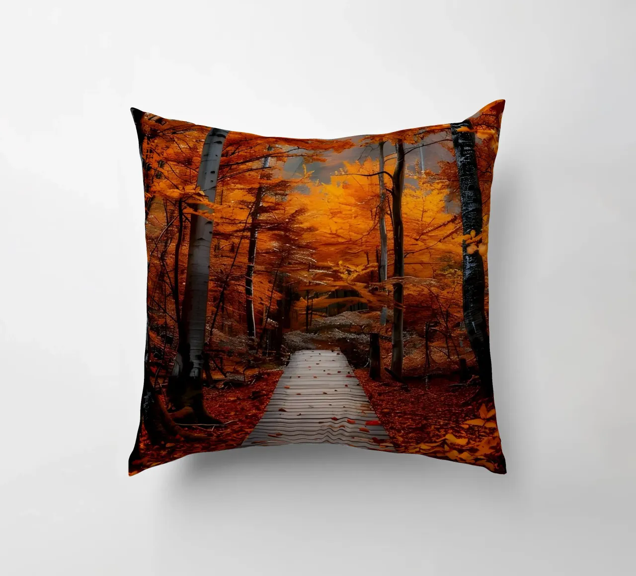 Passerella verso l'autunno cuscino da Pixel Boy
