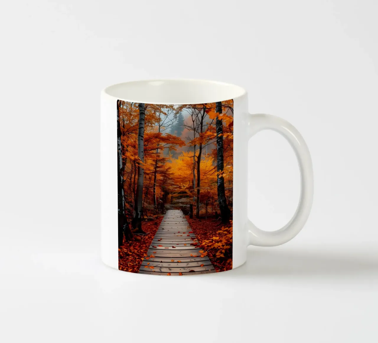 Passerella verso l'autunno tazza in ceramica da Pixel Boy