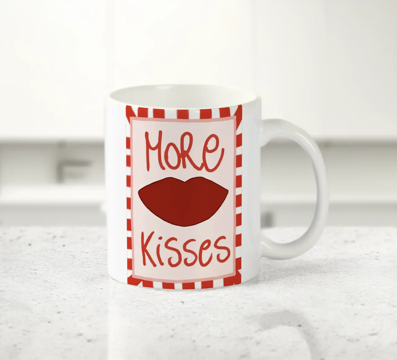 Altri baci labbra rosse e bianche tazza in ceramica da Tory
