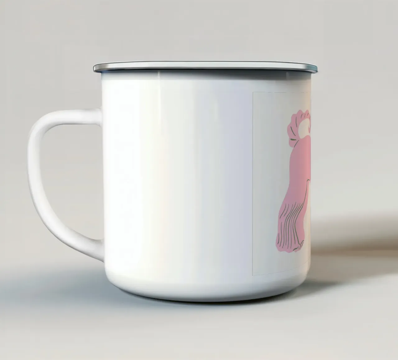 Mastino afgano rosa con fiocco rosso tazza in smalto da Tory
