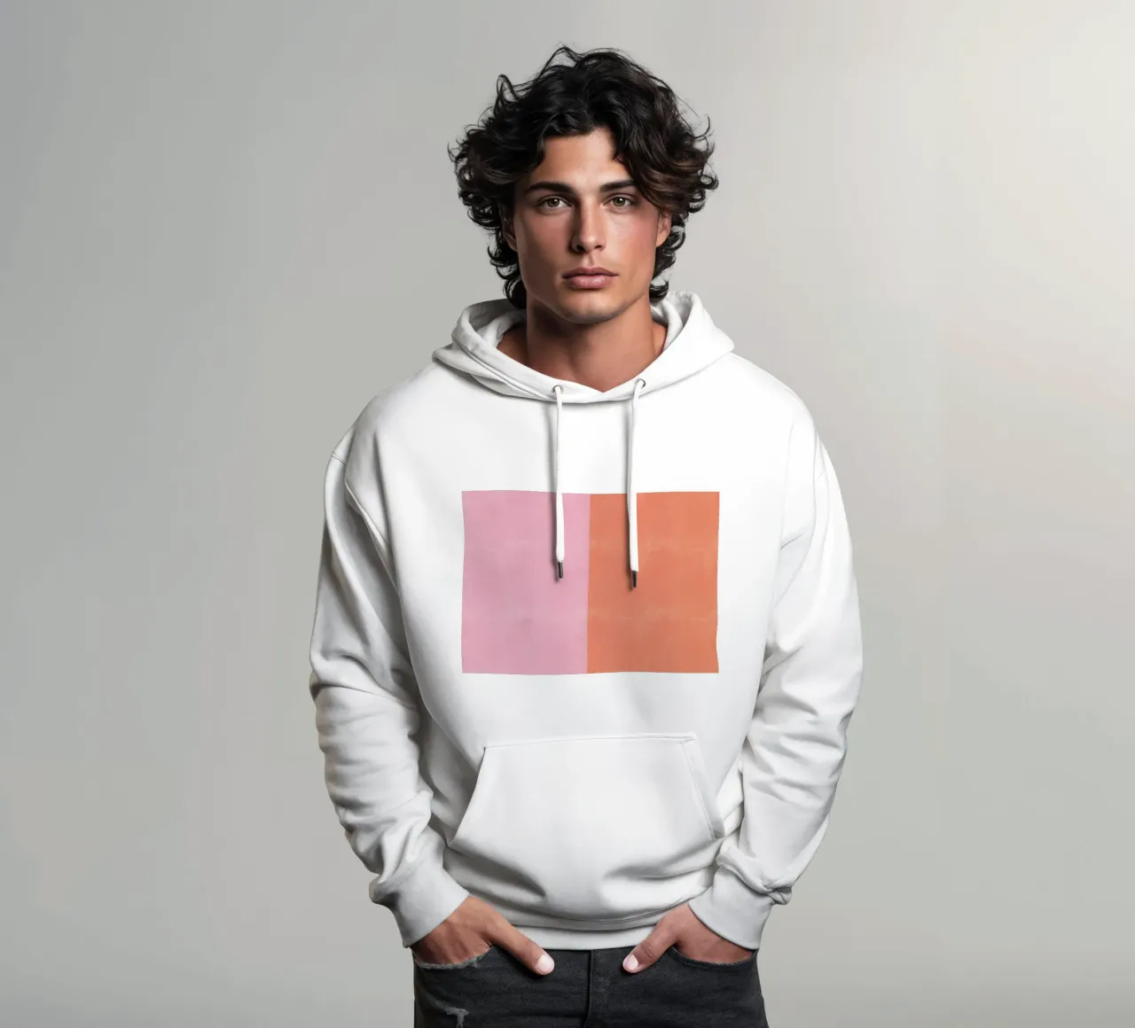 Sfondo astratto rosa e arancione felpa con cappuccio da Tory