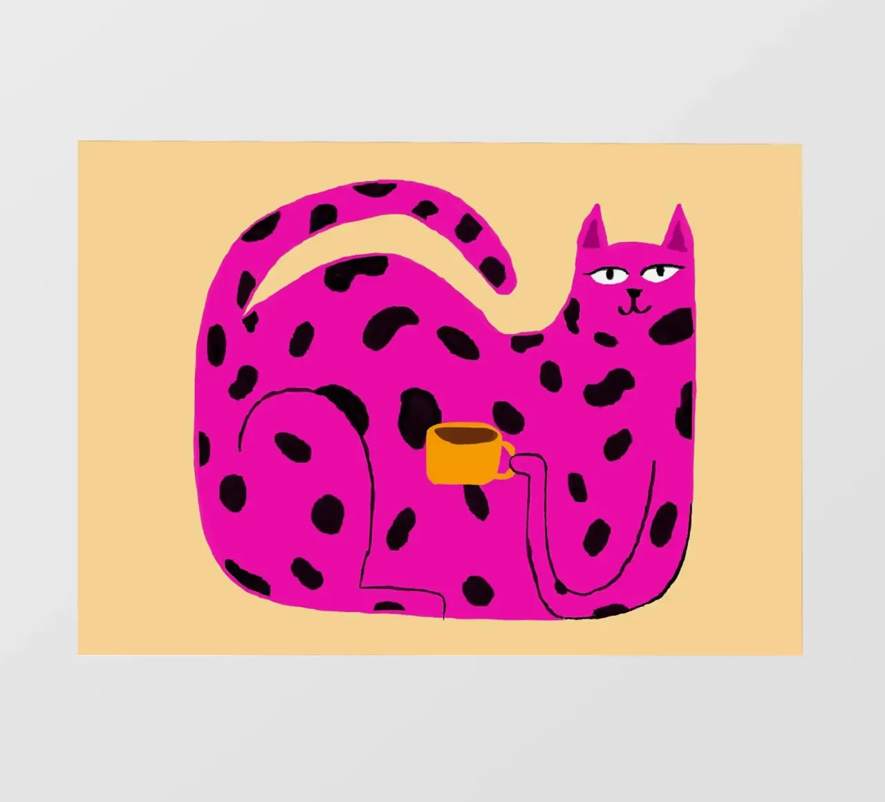 Gatto maculato rosa con caffè telo in pvc da Tory