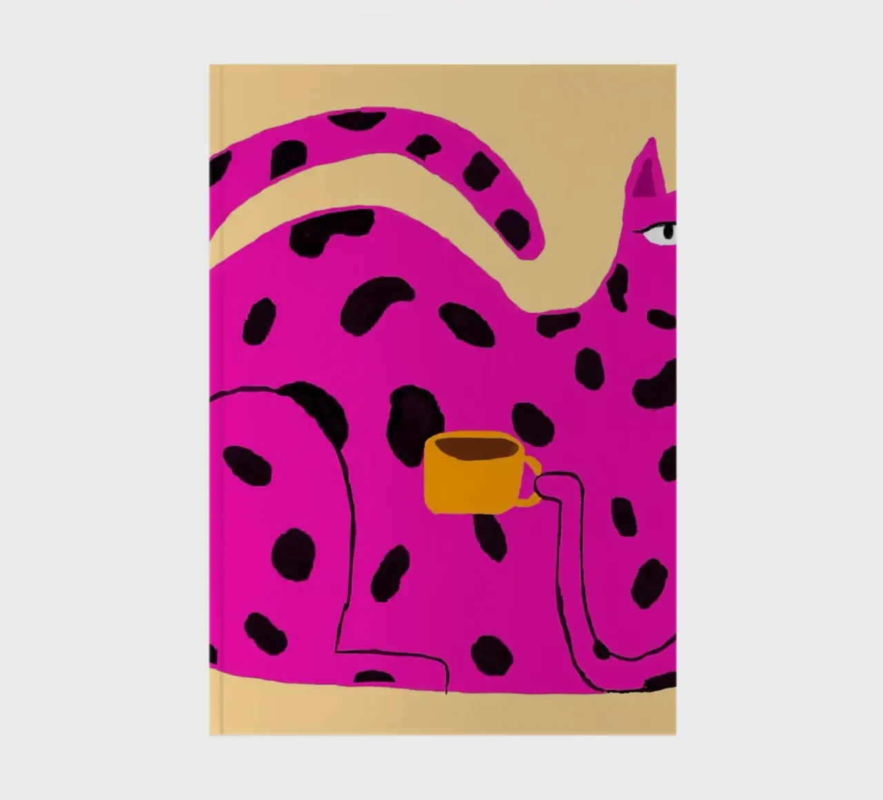 Gatto maculato rosa con caffè diario da Tory