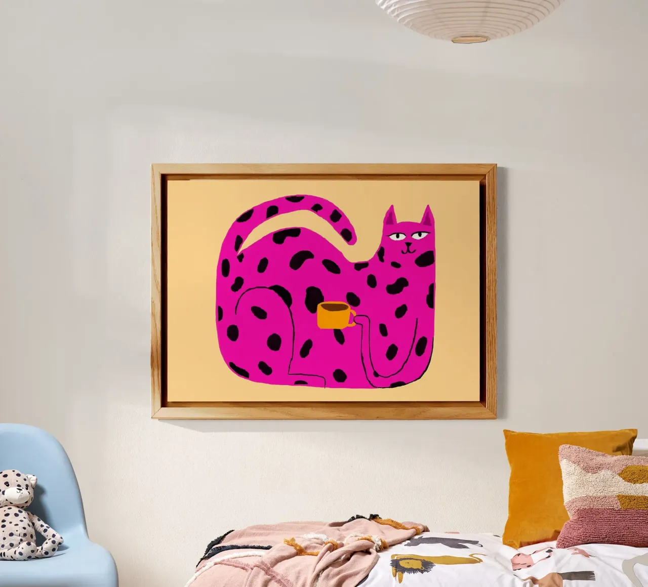 Gatto maculato rosa con caffè pannello forex da Tory