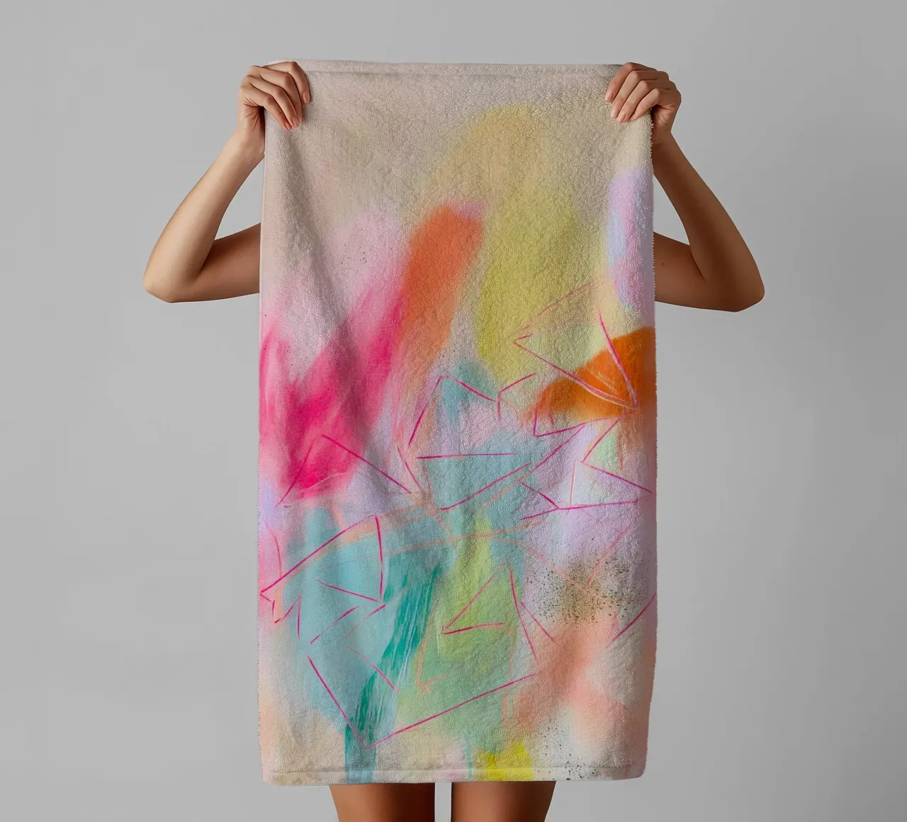 Radiant dynamics pop towel by Carina Pop & Pastell