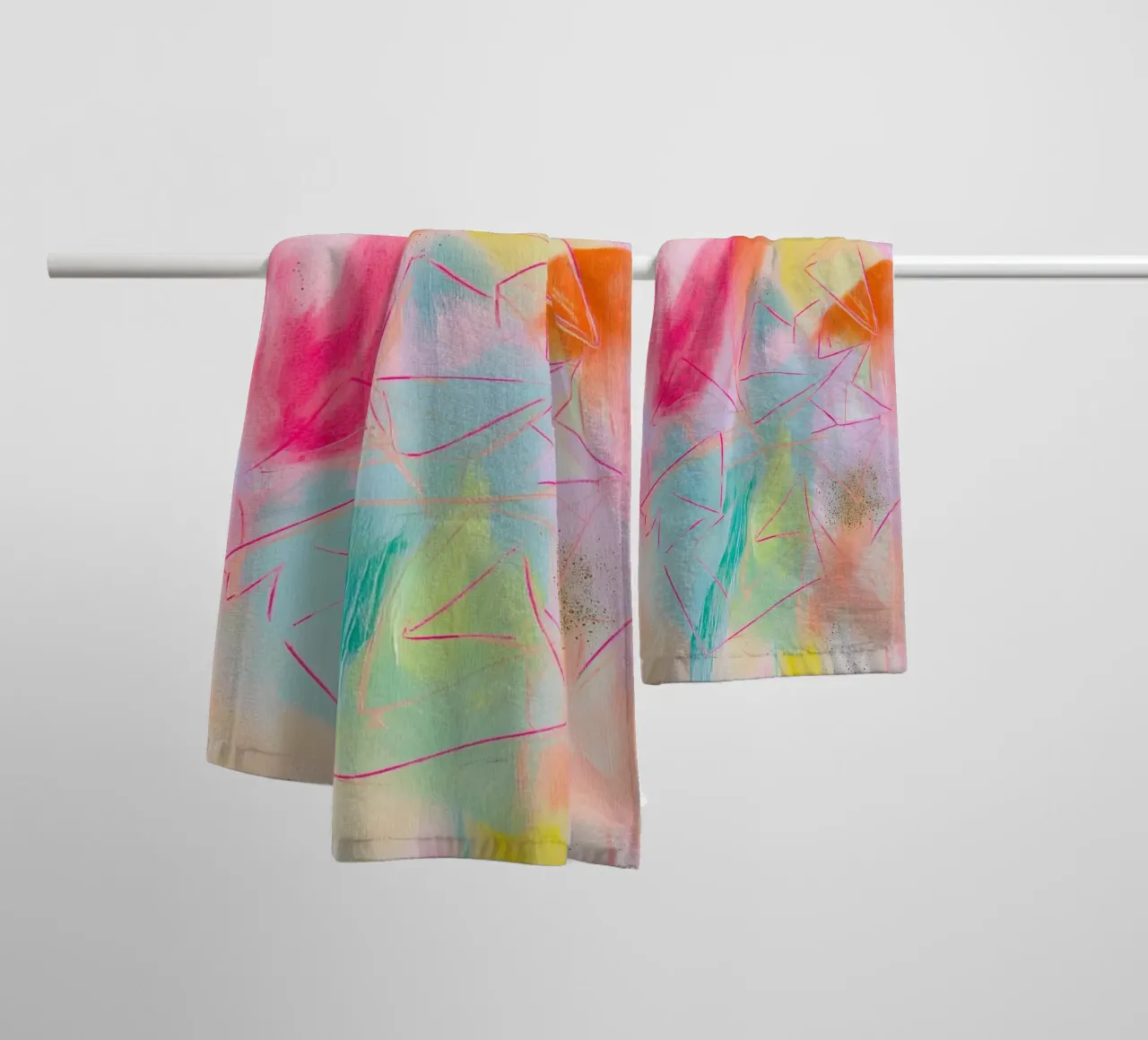 Radiant dynamics pop towel by Carina Pop & Pastell
