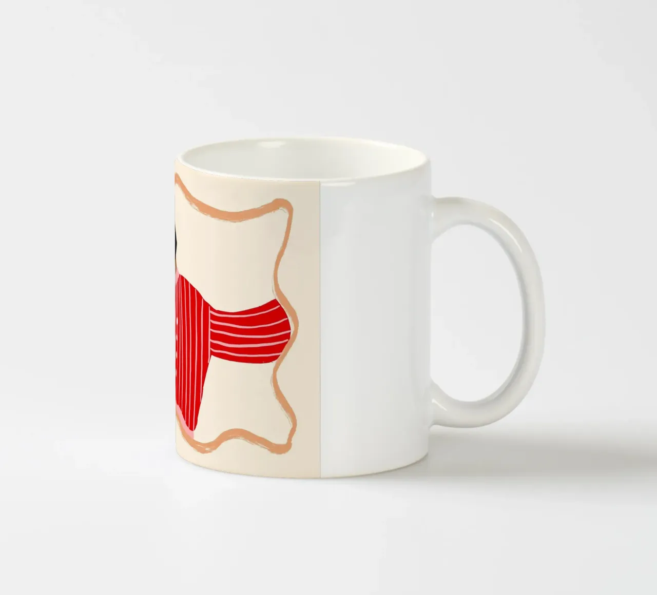 Donna con camicia a righe e fiori tazza in ceramica da Tory