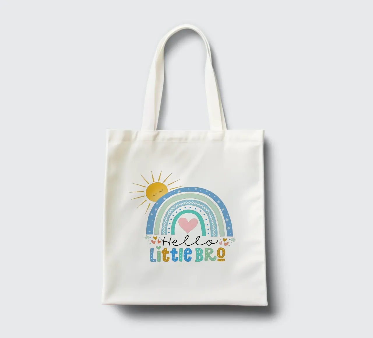 Hello Little Bro tote bag by CalliLetters
