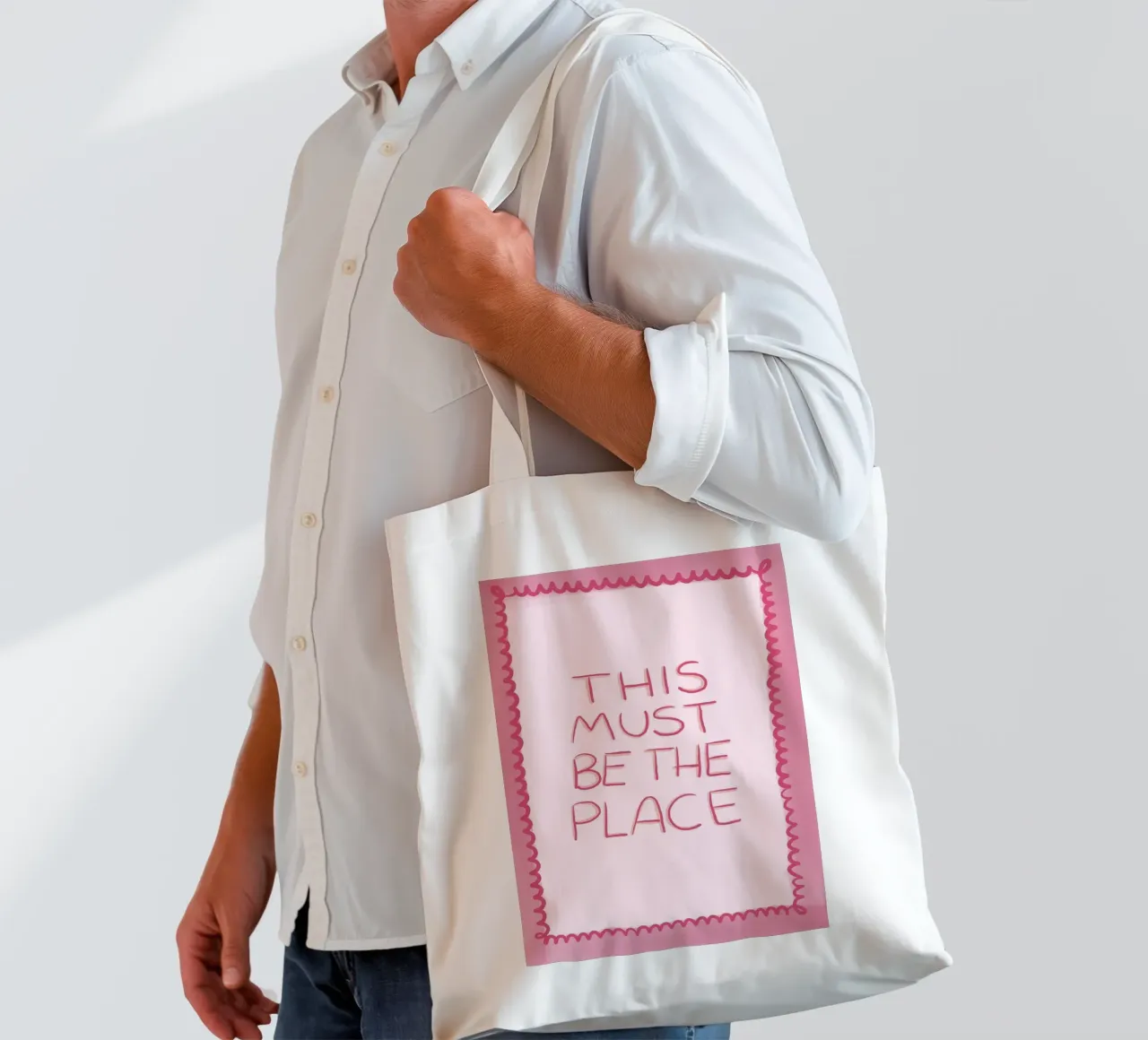 Questo deve essere il posto giusto Rosa borsa in juta da Tory