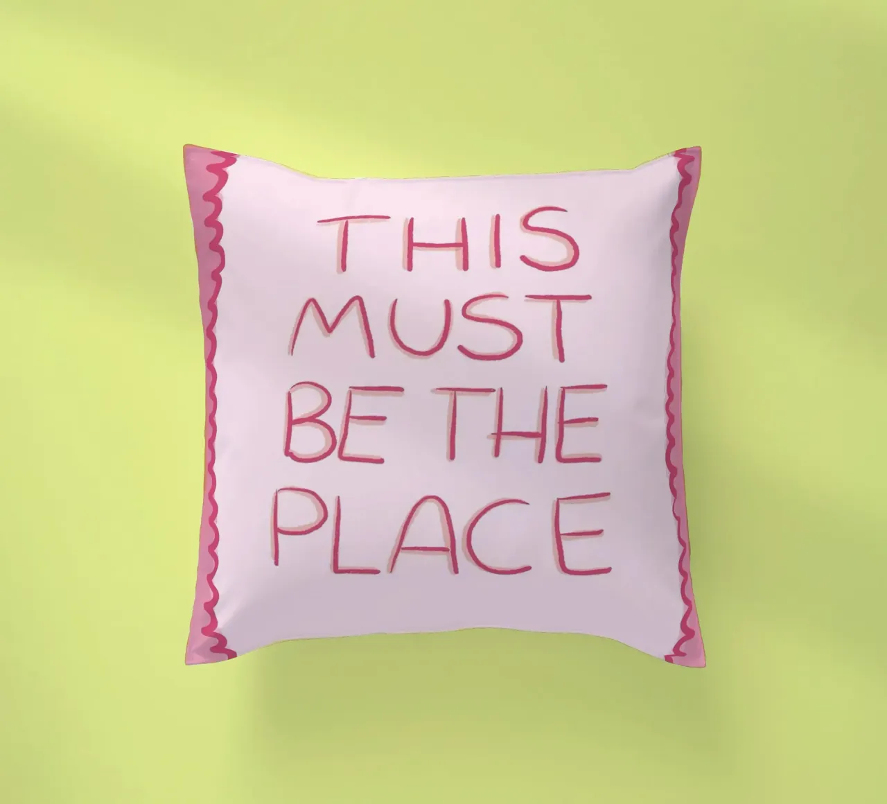 Questo deve essere il posto giusto Rosa cuscino da Tory