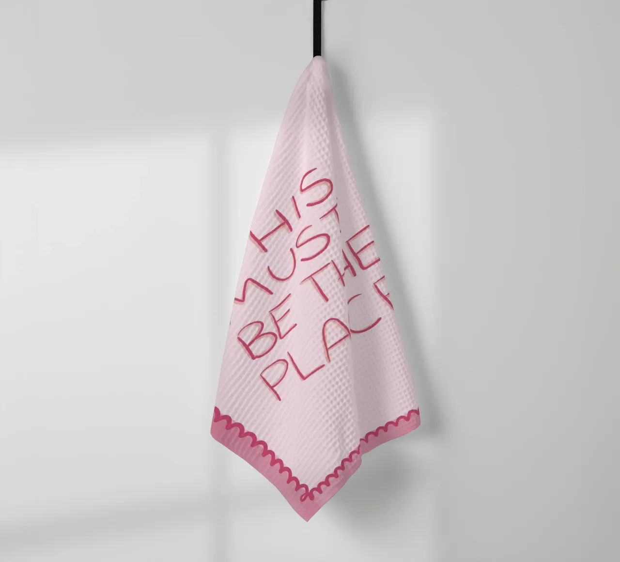 Questo deve essere il posto giusto Rosa canovaccio da cucina da Tory