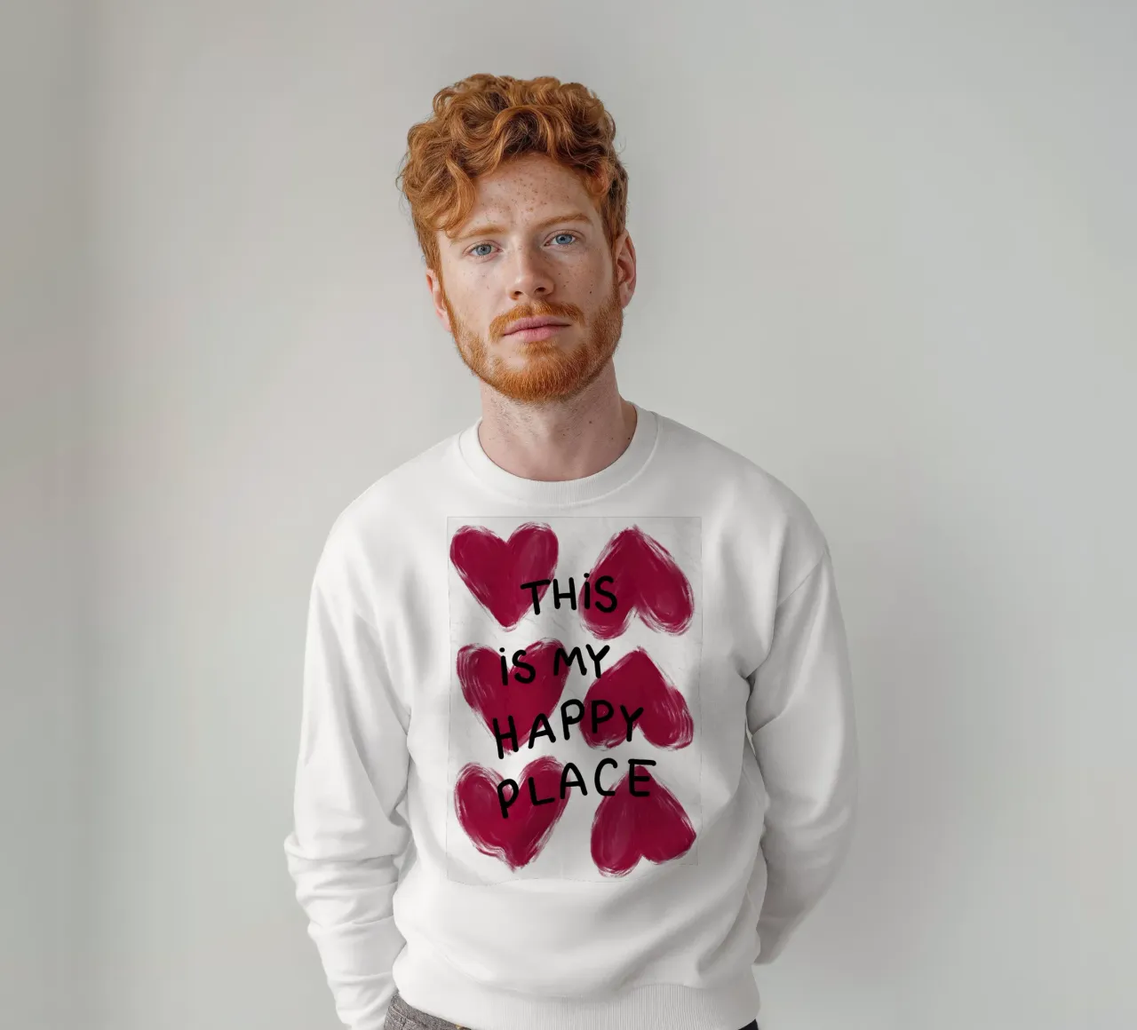 Questo è il mio posto felice cuori felpa da Tory