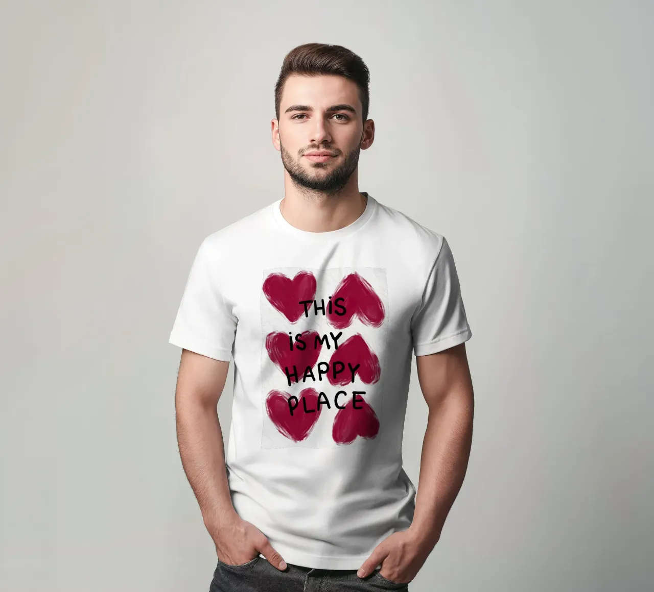 Questo è il mio posto felice cuori t-shirt da Tory