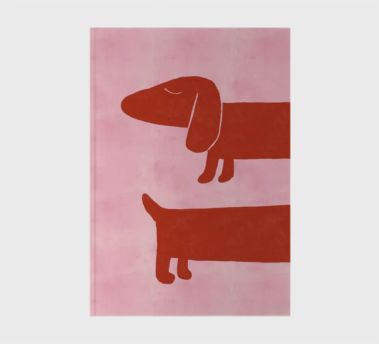 Two Dachshunds on Pink Background notebook by Tory