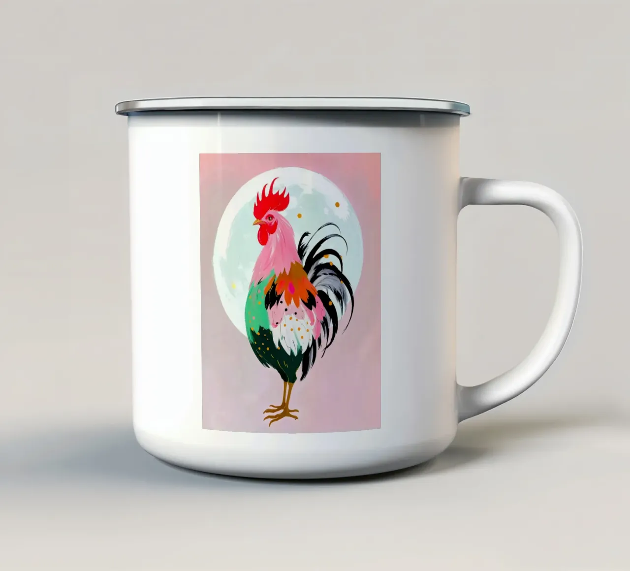 Charm Never Hurt A Rooster emaille mok van 83oranges
