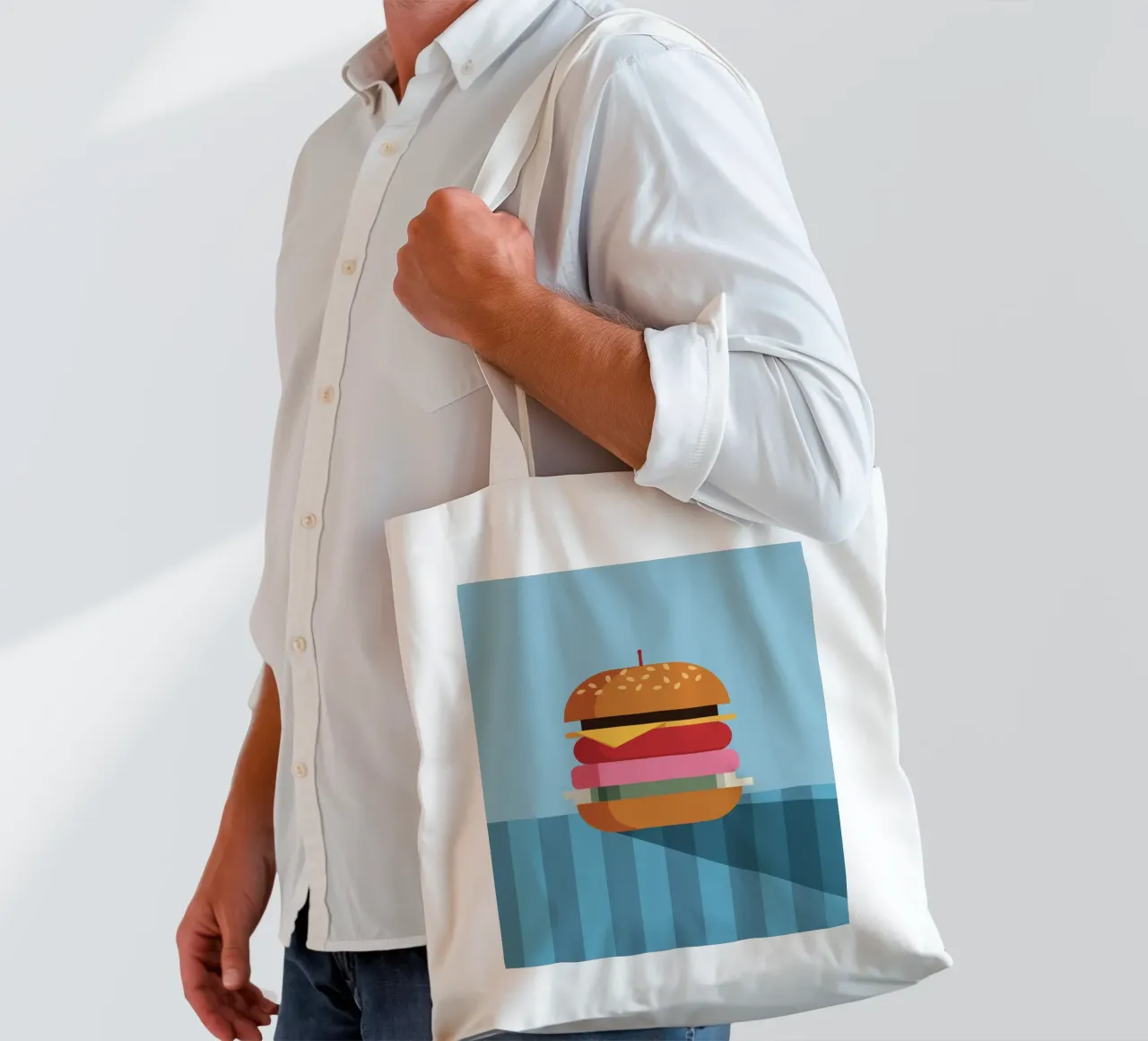 Perfectly Stacked Burger borsa in juta da DARIA IVANOVNA