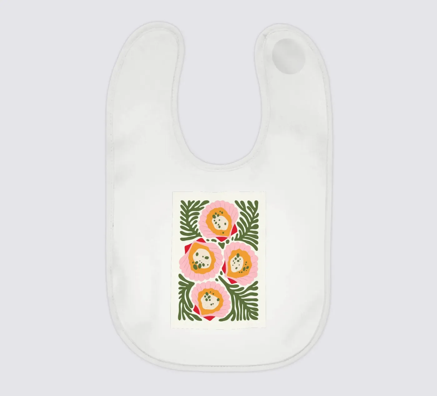 Floral Pattern with Shells Babylätzchen von bazi