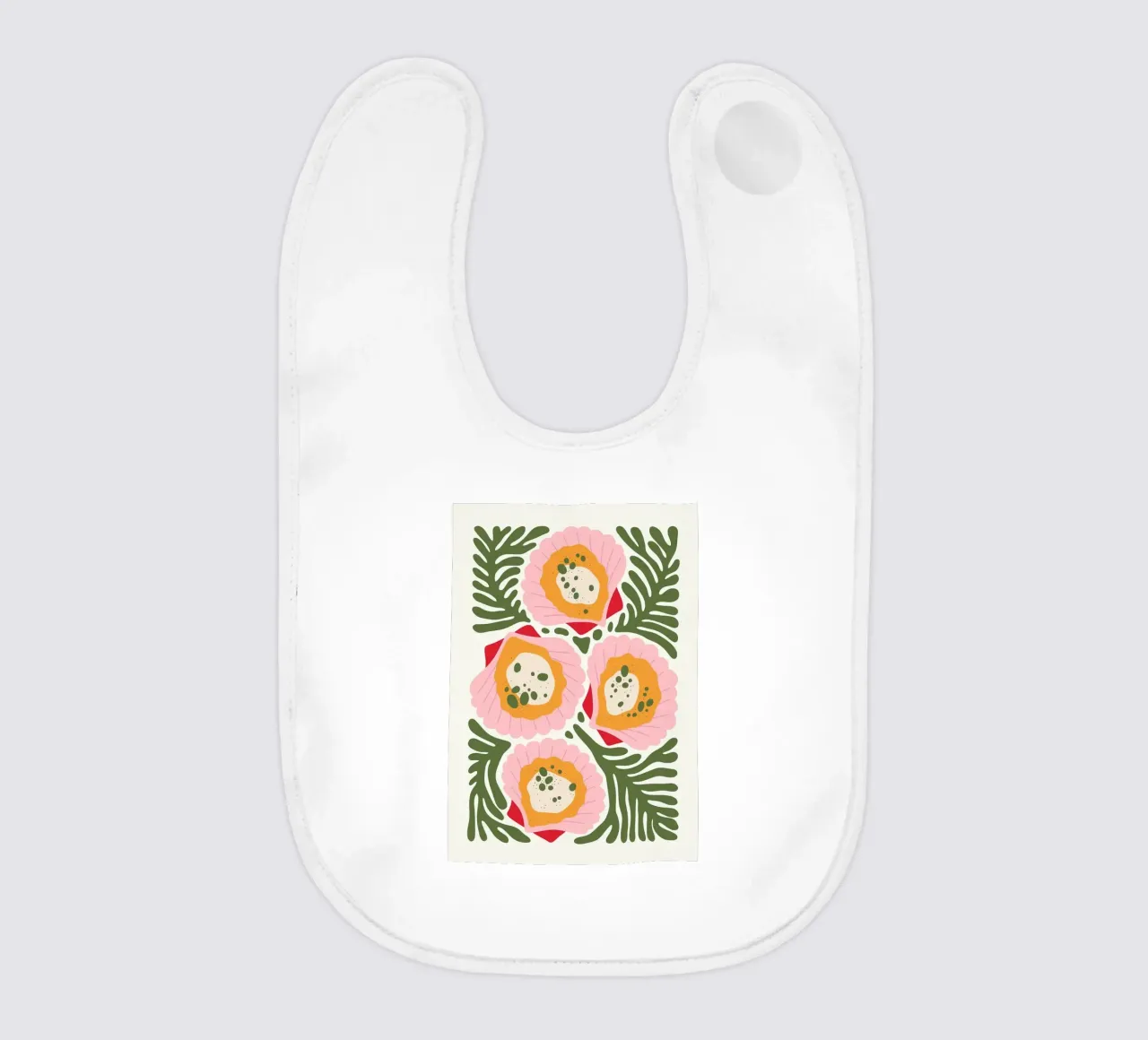 Floral Pattern with Shells bavaglino da bazi