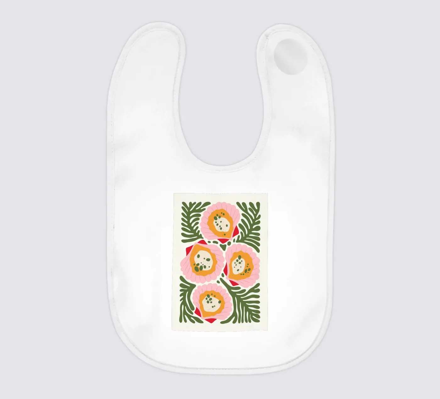 Floral Pattern with Shells Babylätzchen von bazi