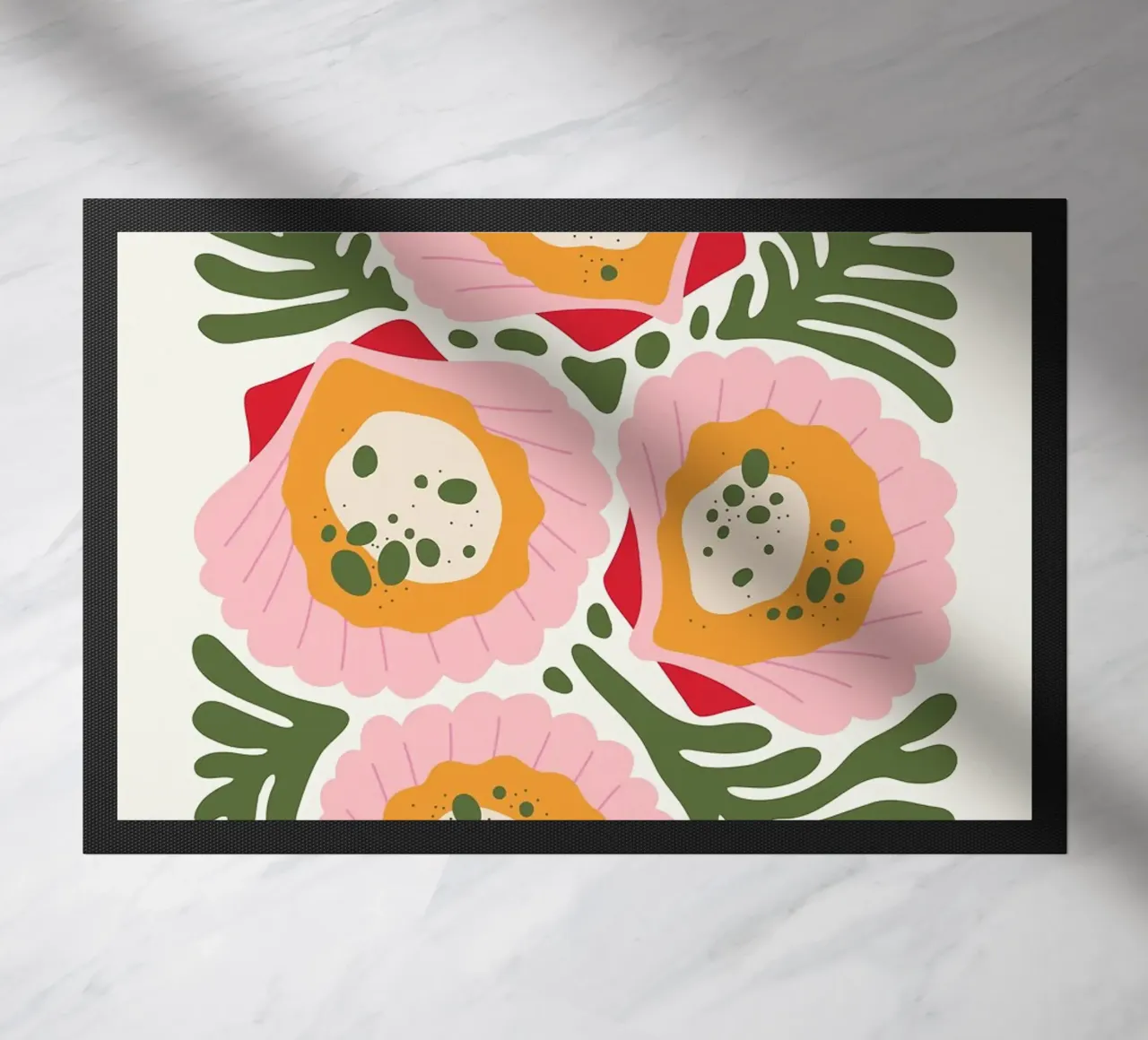 Floral Pattern with Shells doormat by bazi