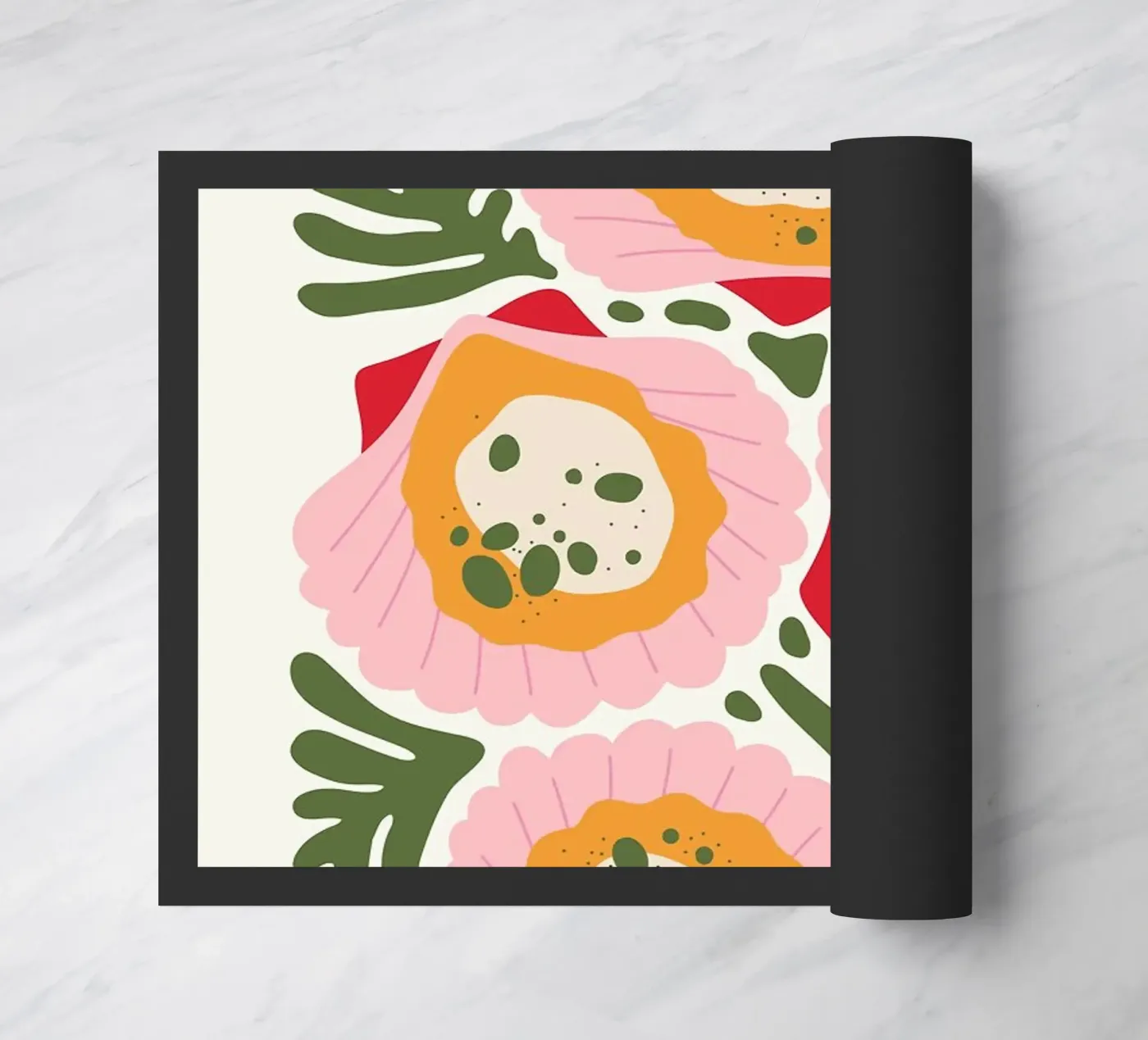 Floral Pattern with Shells Fußmatte von bazi