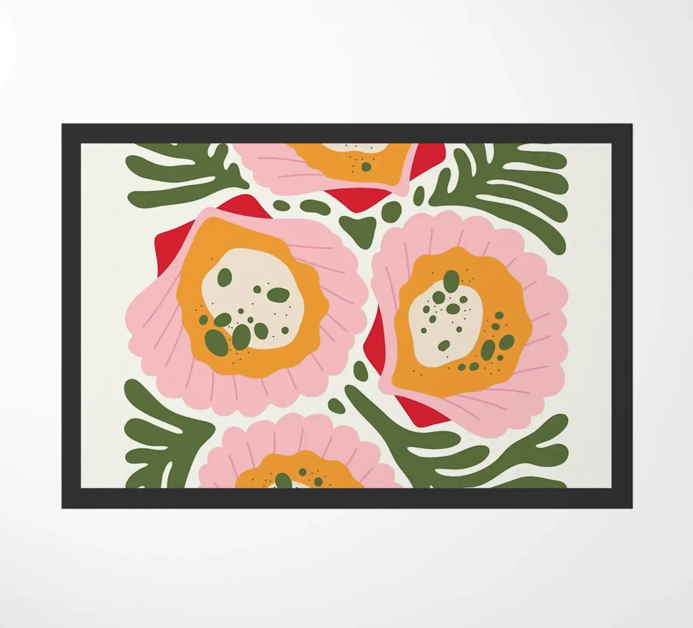 Floral Pattern with Shells Fußmatte von bazi