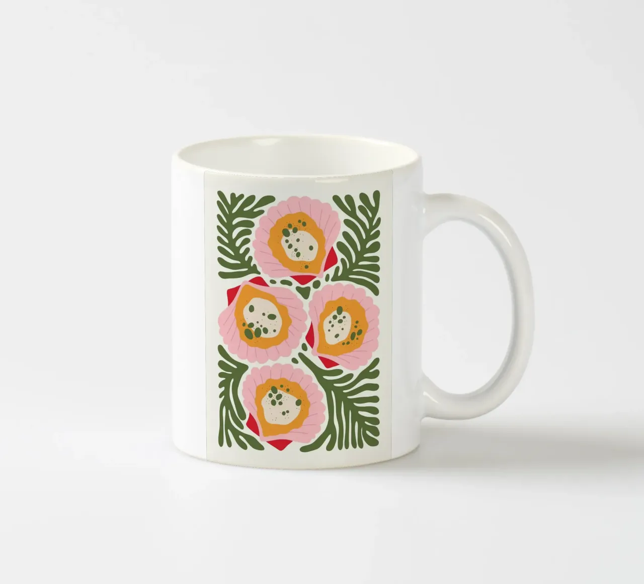Motivo floreale con conchiglie tazza in ceramica da bazi