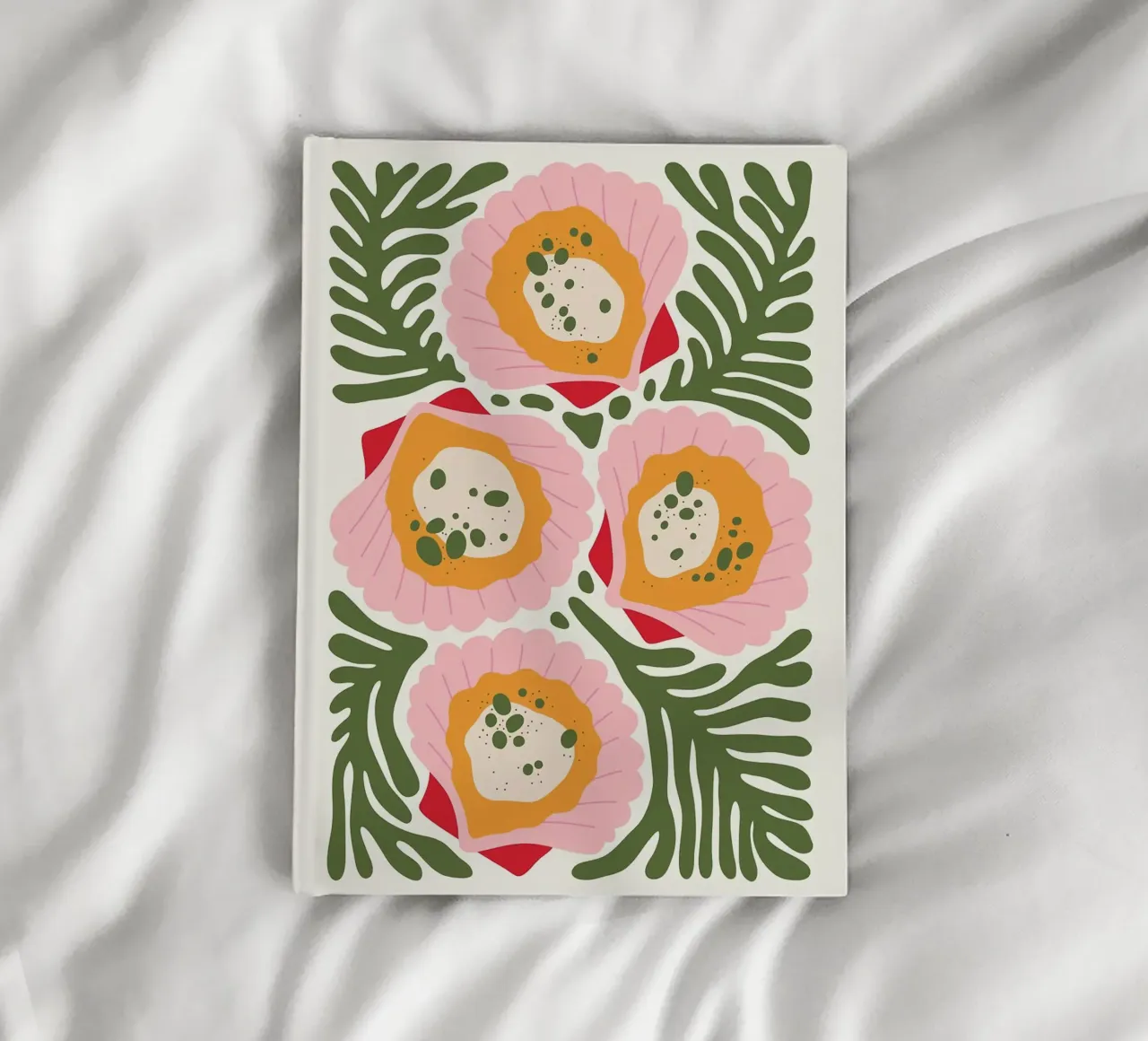 Floral Pattern with Shells notebook by bazi