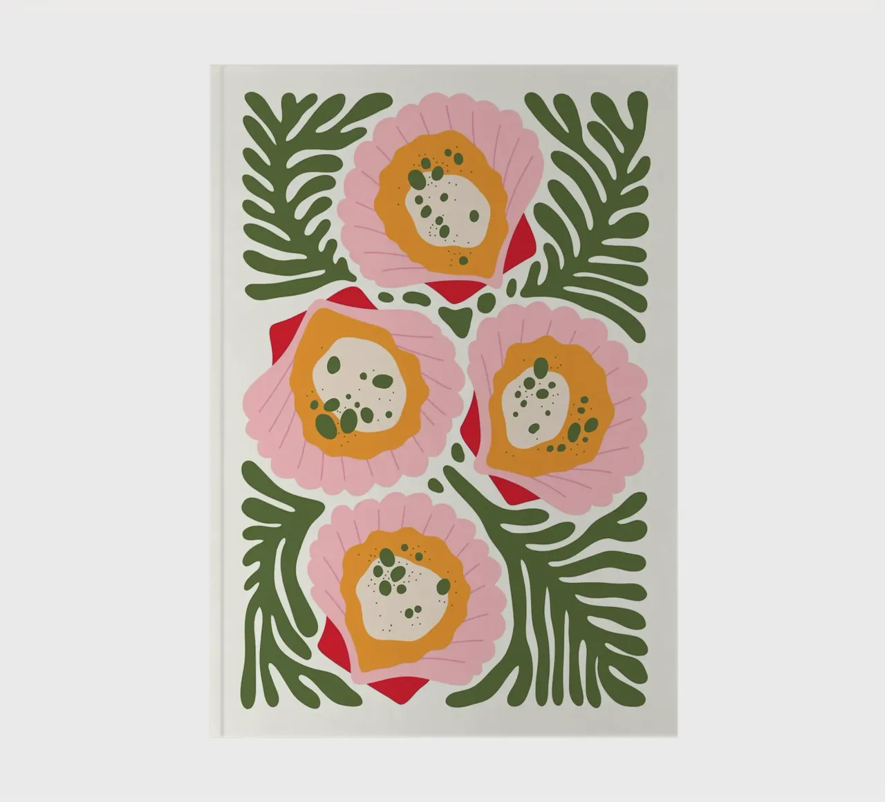 Floral Pattern with Shells notebook by bazi