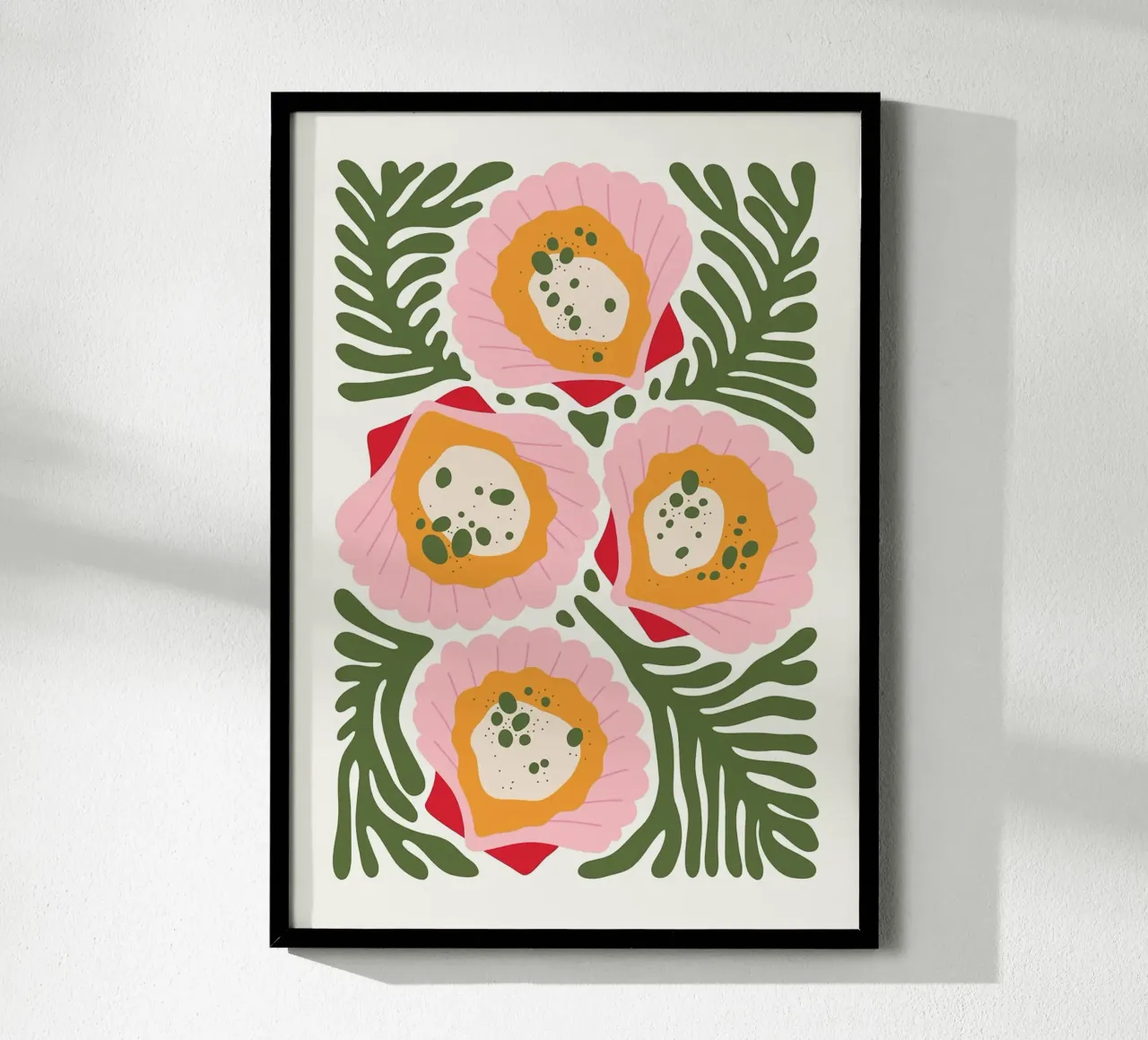 Floral Pattern with Shells poster by bazi