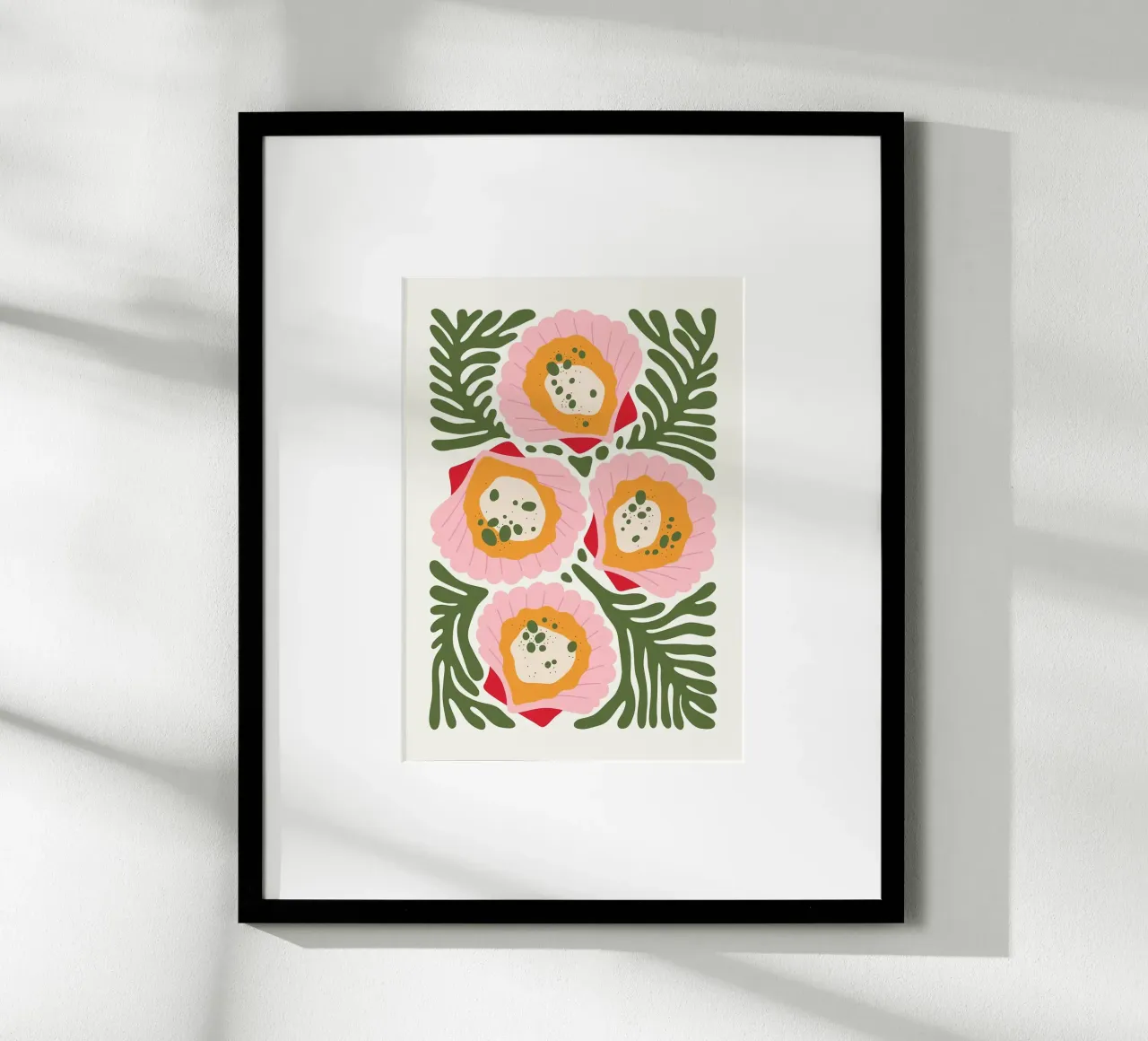 Floral Pattern with Shells hahnemühle by bazi