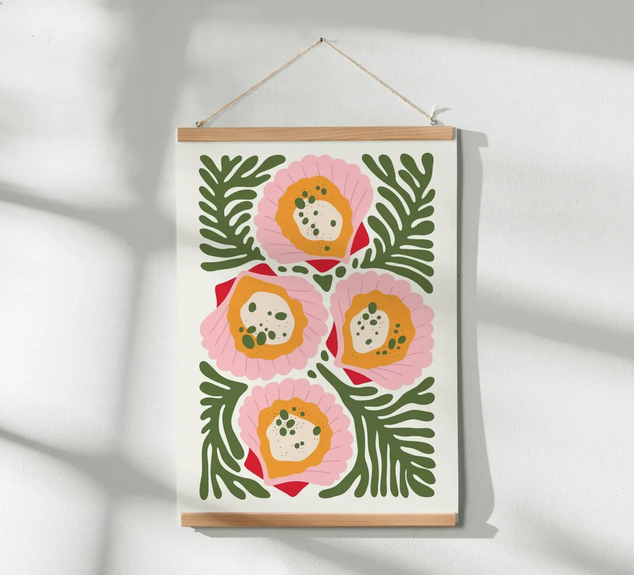 Floral Pattern with Shells poster by bazi