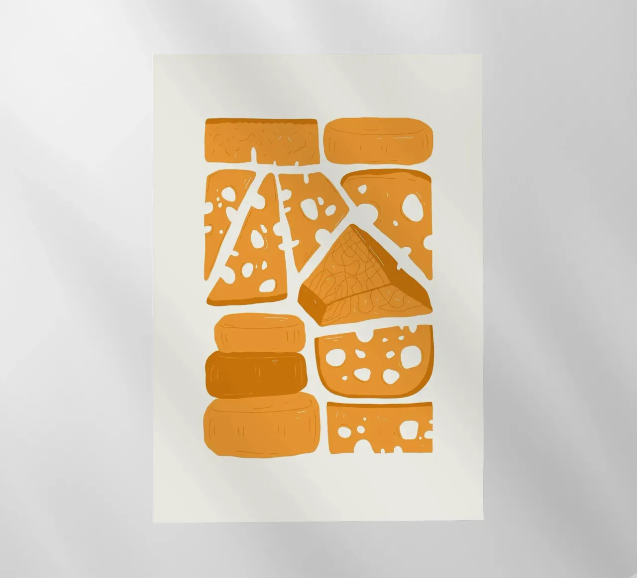 Illustrazione della varietà di formaggi pellicola backlit da bazi