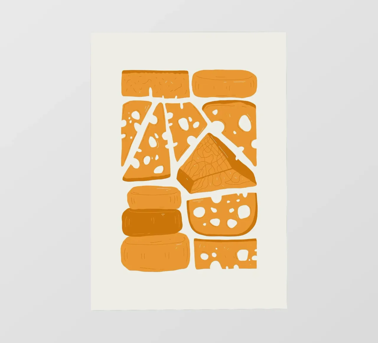 Illustrazione della varietà di formaggi pellicola backlit da bazi