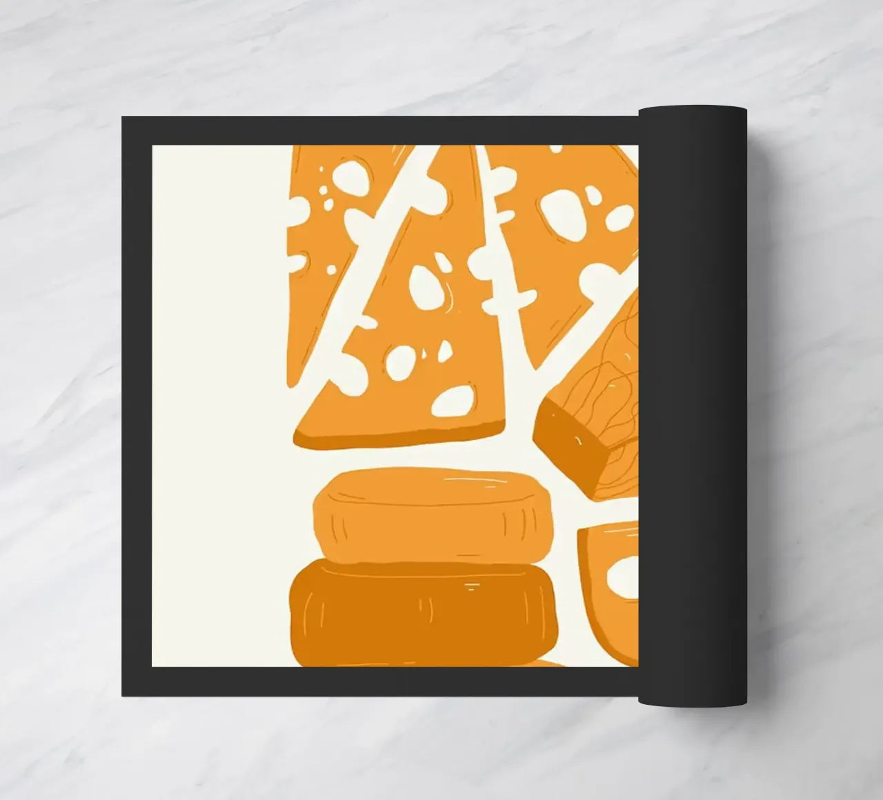 Illustrazione della varietà di formaggi zerbino da bazi