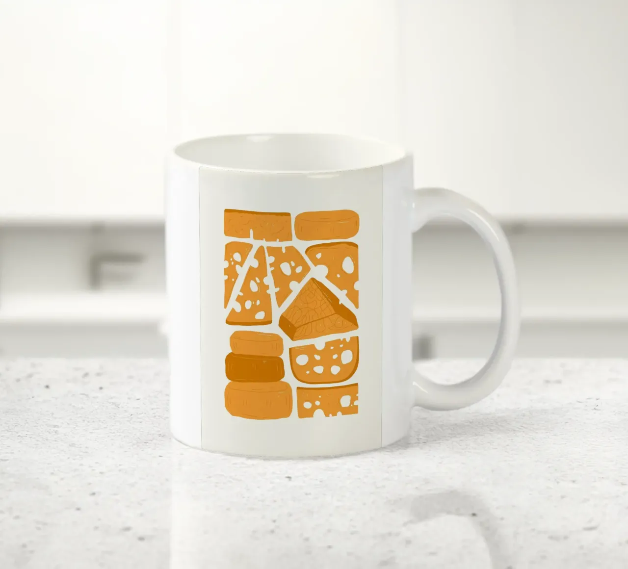 Illustrazione della varietà di formaggi tazza in ceramica da bazi