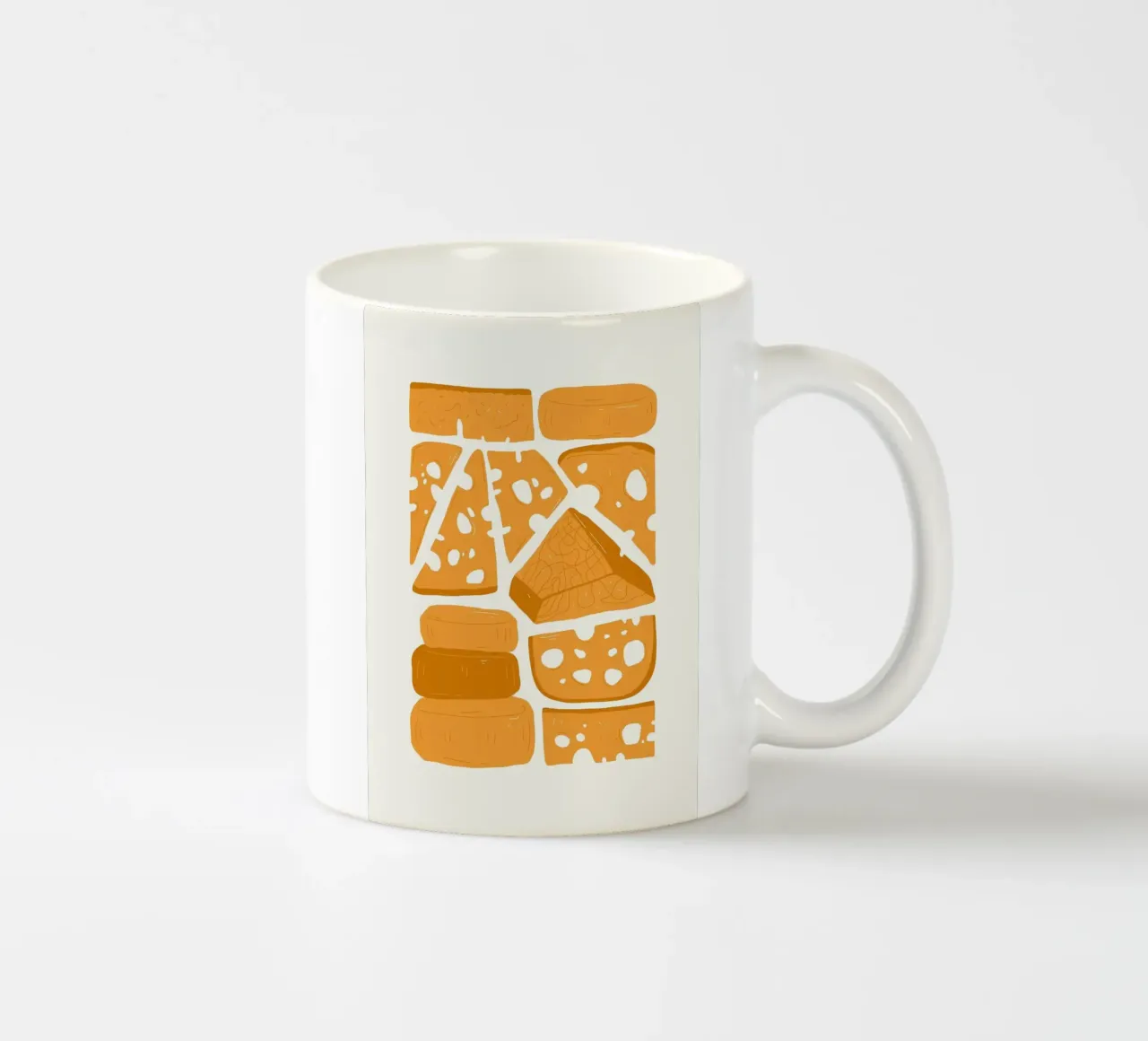 Illustrazione della varietà di formaggi tazza in ceramica da bazi