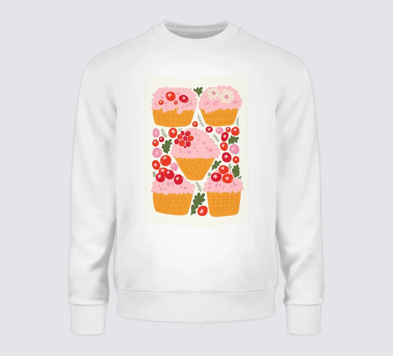 Cupcake carini con frutti di bosco felpa da bazi