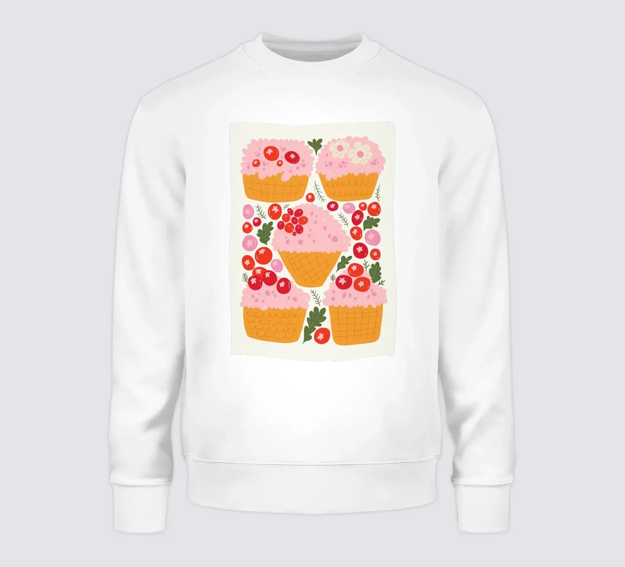 Cupcake carini con frutti di bosco felpa da bazi