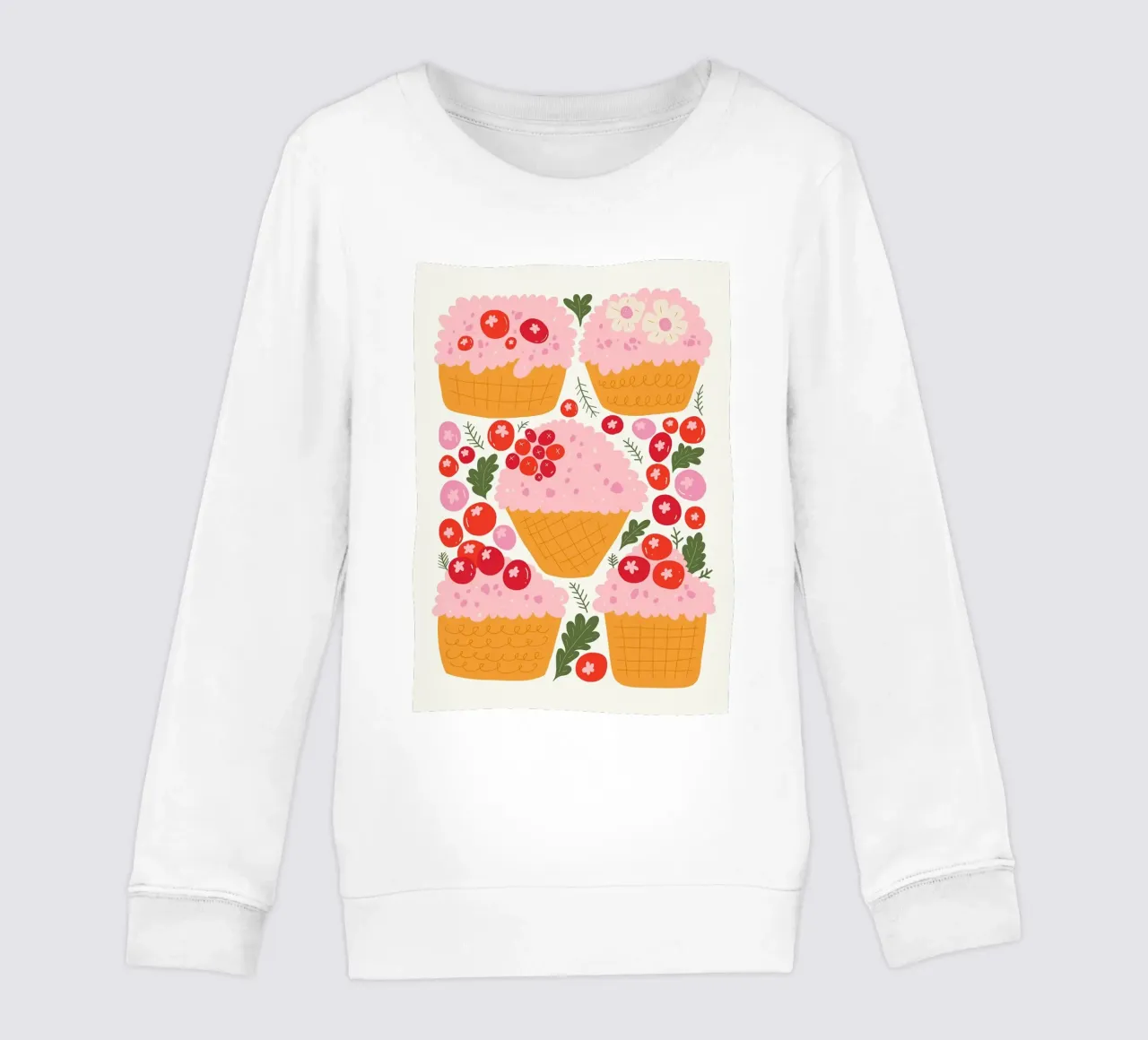 Cupcake carini con frutti di bosco felpa bambino da bazi