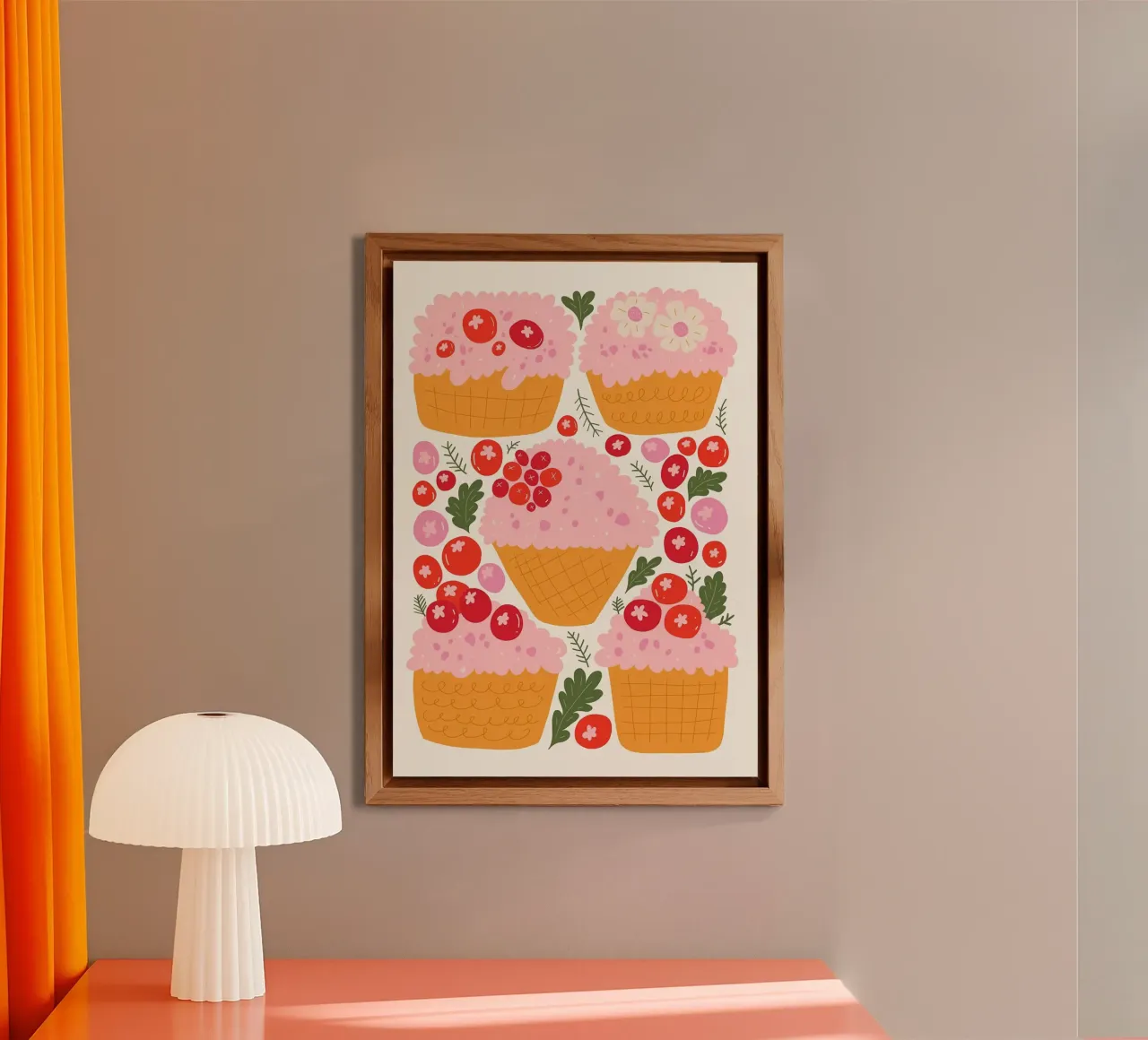 Cupcake carini con frutti di bosco alluminio dibond da bazi