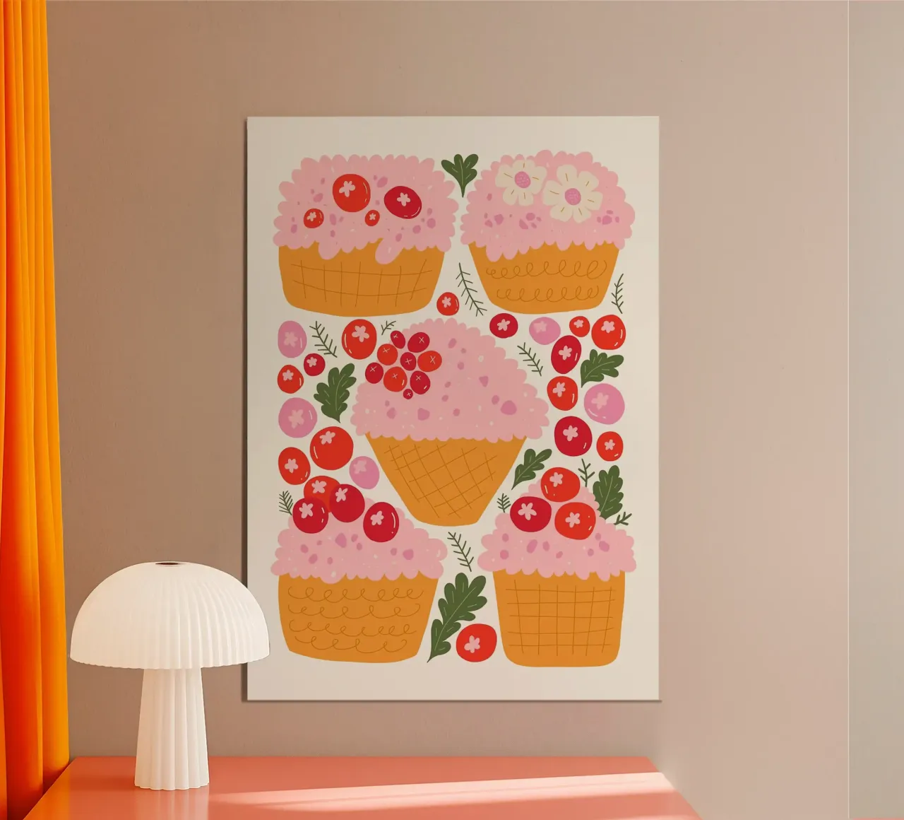 Cupcake carini con frutti di bosco alluminio dibond da bazi
