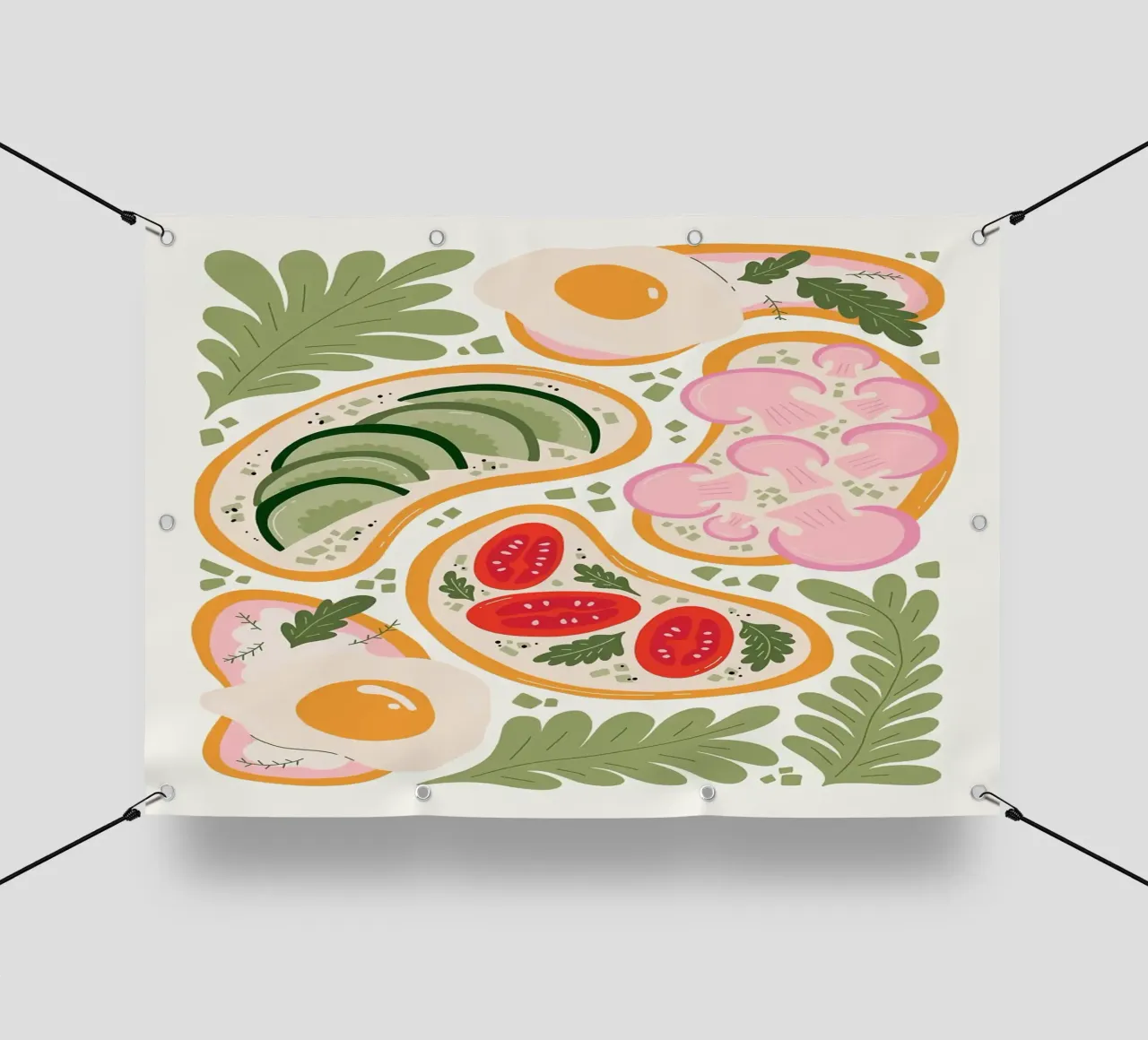Illustrazione dei toast per la colazione telo in pvc da bazi