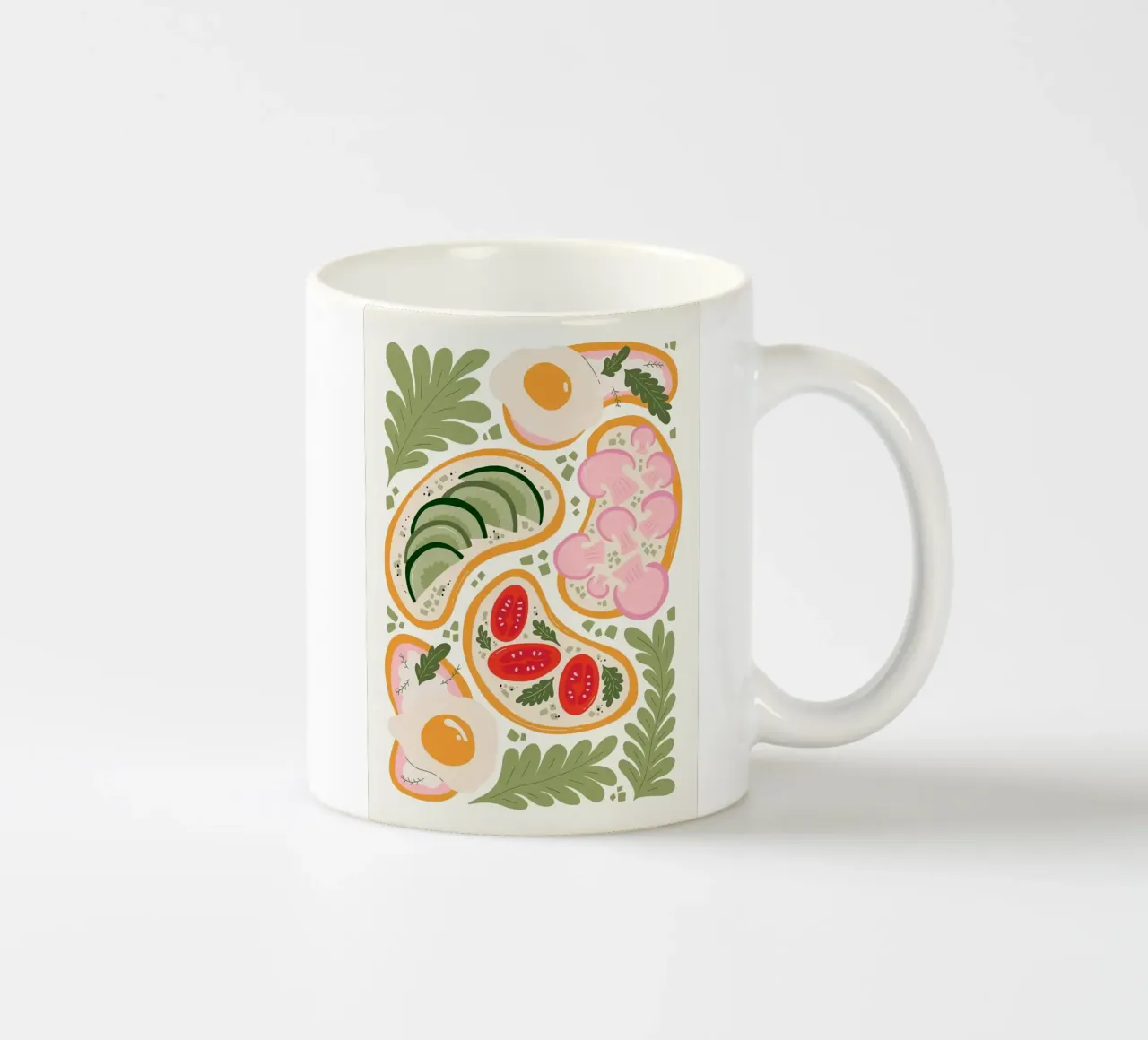 Illustrazione dei toast per la colazione tazza in ceramica da bazi