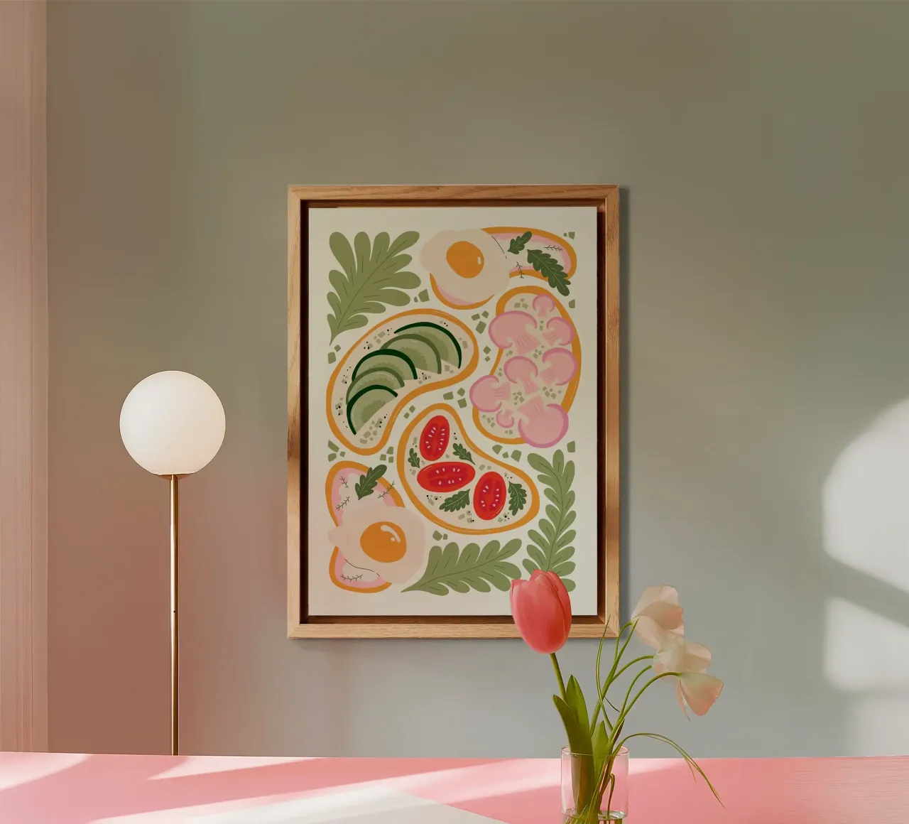 Illustrazione dei toast per la colazione alluminio dibond da bazi
